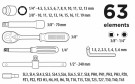 TOP TOOLS PIPESETT 63 deler m/SKRALLE, BITSSETT og KOFFERT thumbnail