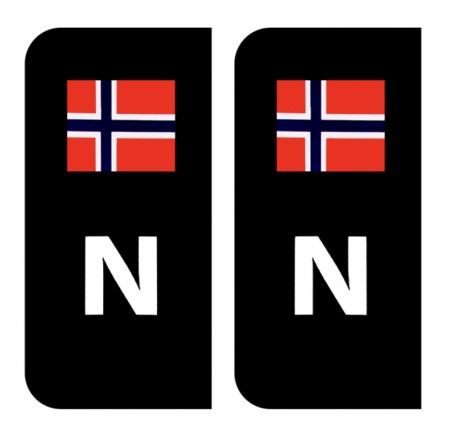 Norgesmerke svart, 2stk